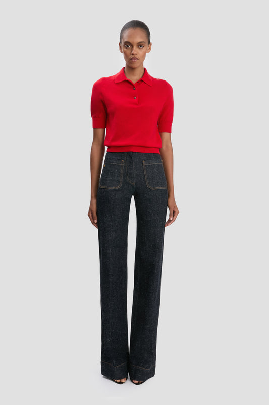 Polo Top In Cardinal Red