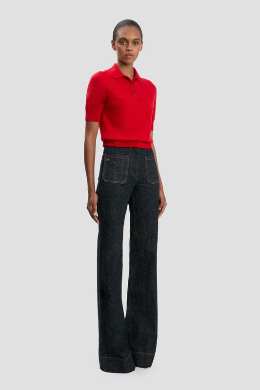 Polo Top In Cardinal Red