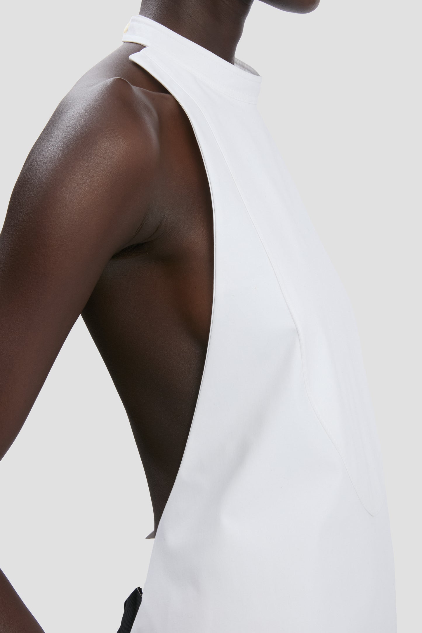 Backless Bib Top In White