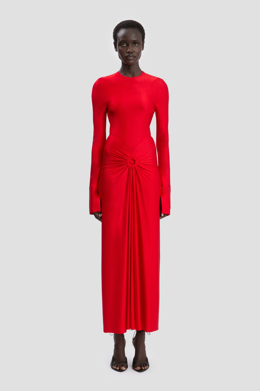 Frances Midi Dress In Cardinal Red