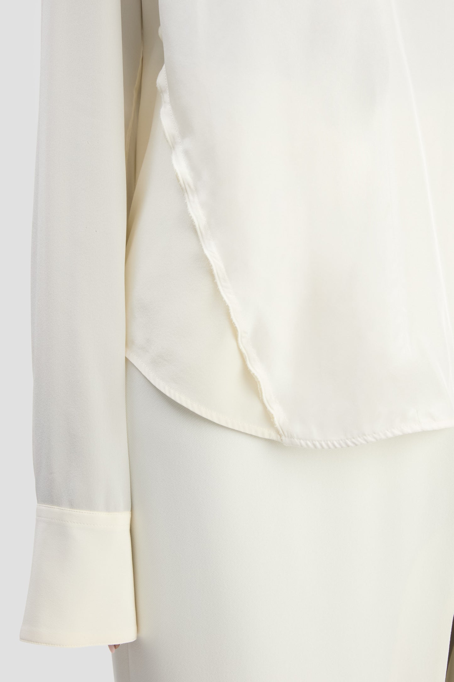 V-Neck Gathered Top In Ivory