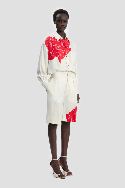 Tailored Shorts In Shell Floral Print