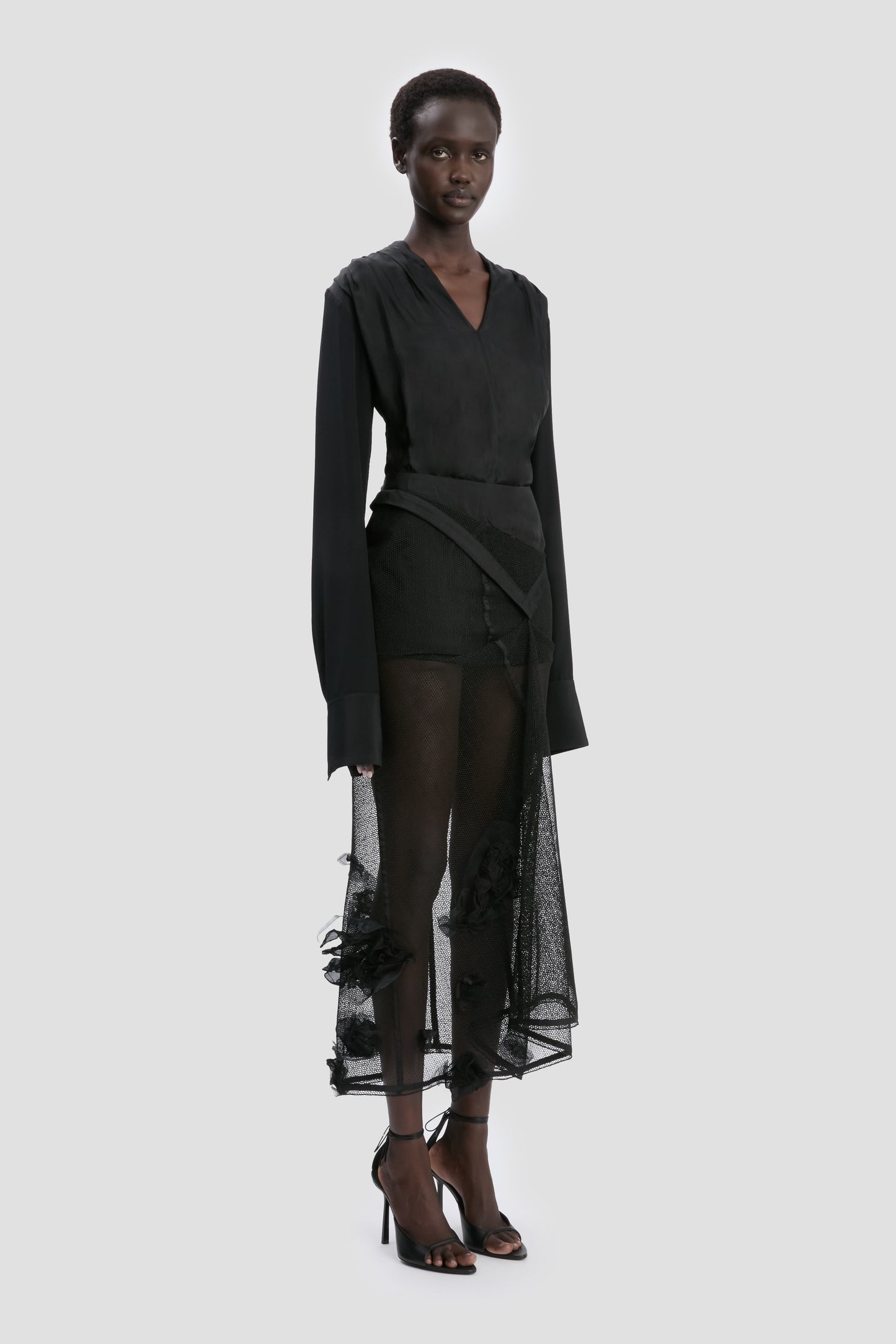 Basque Midi Skirt In Black