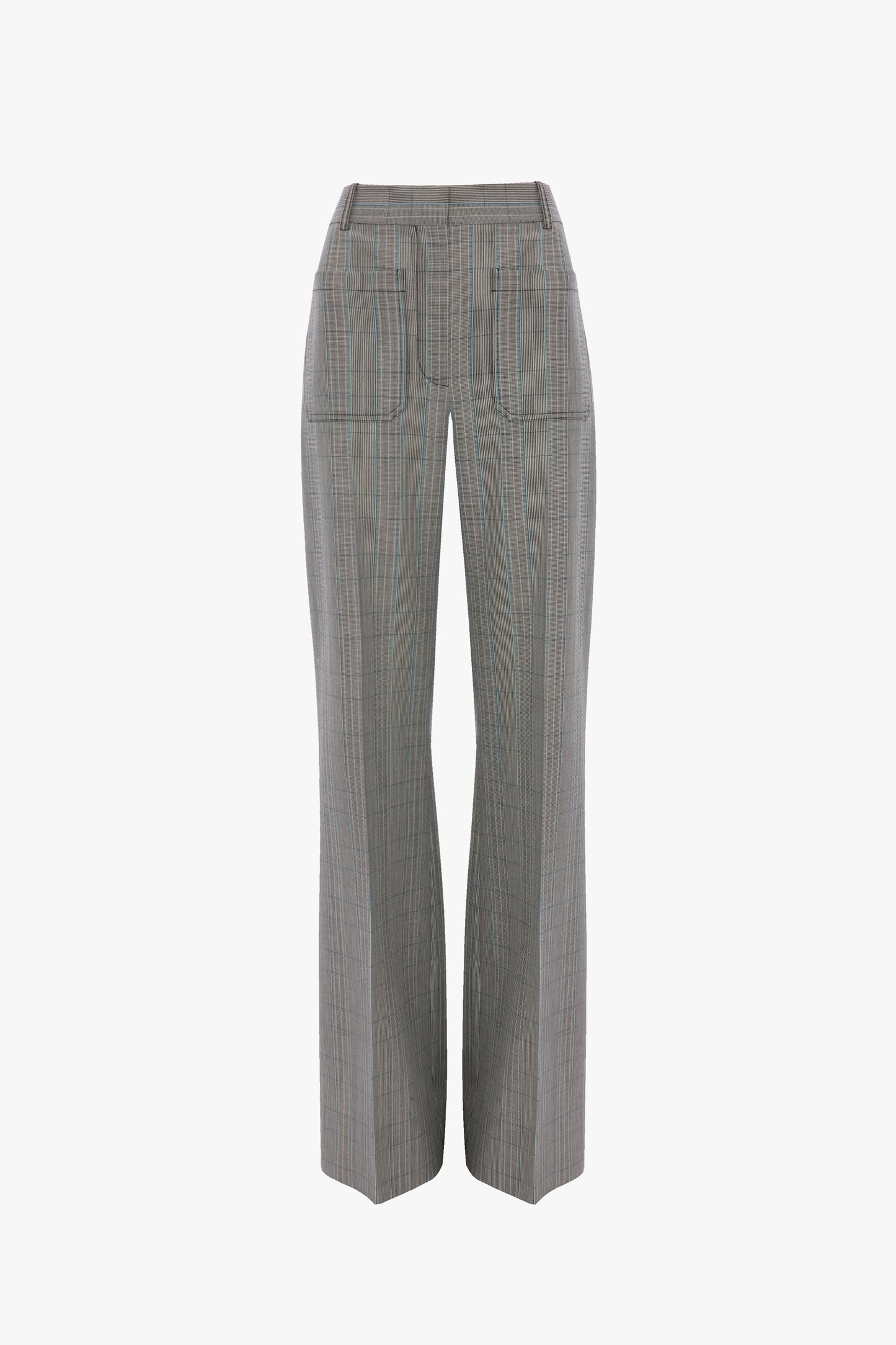 Alina Trouser In Blue-Grey Check
