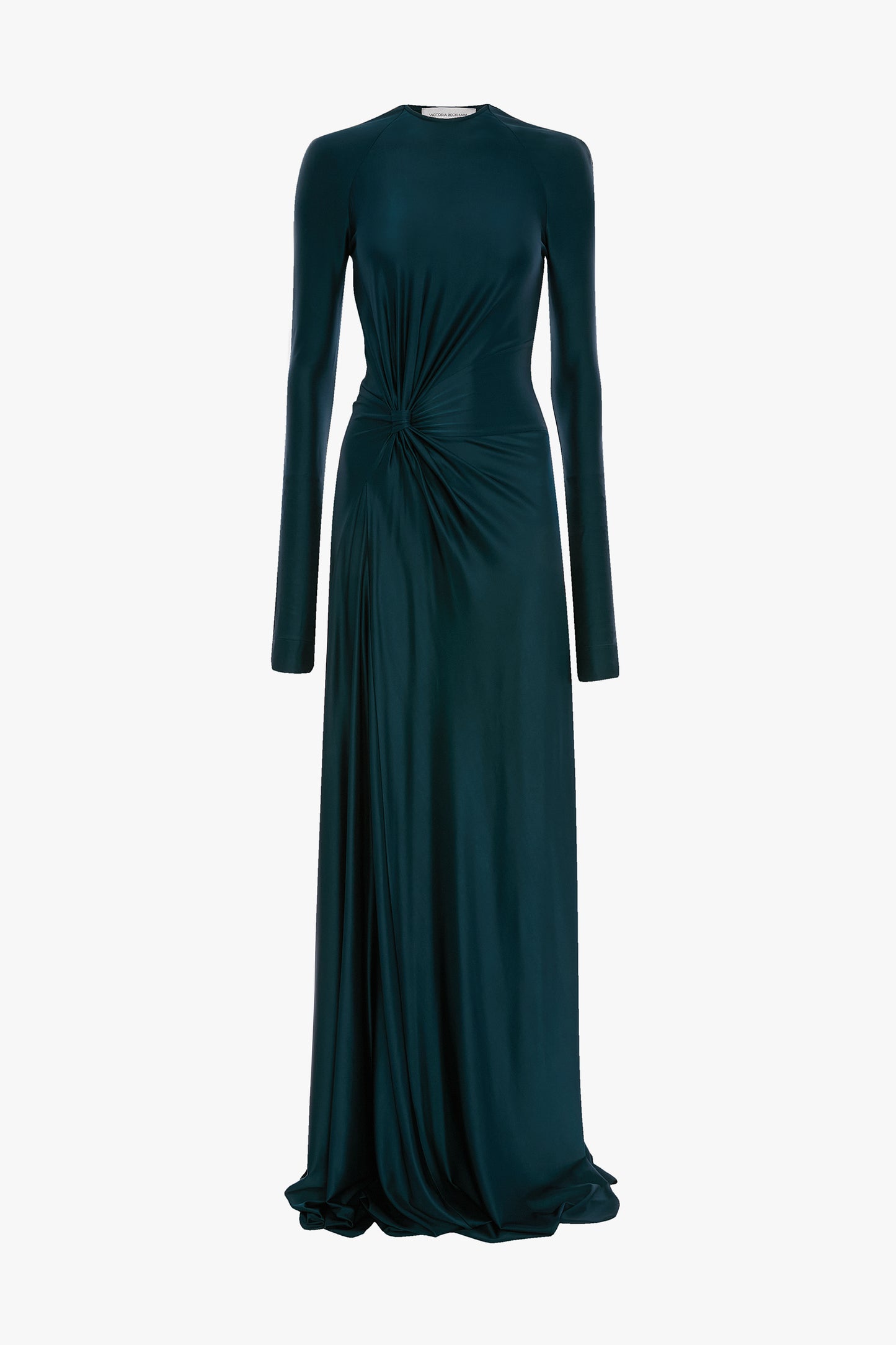Twist Waist Gown In Dark Teal