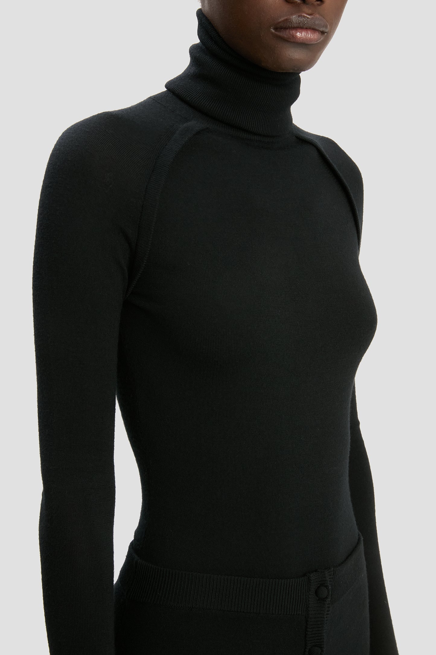High Neck Top In Black