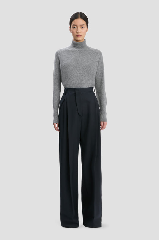 Wide Leg Trouser In Midnight