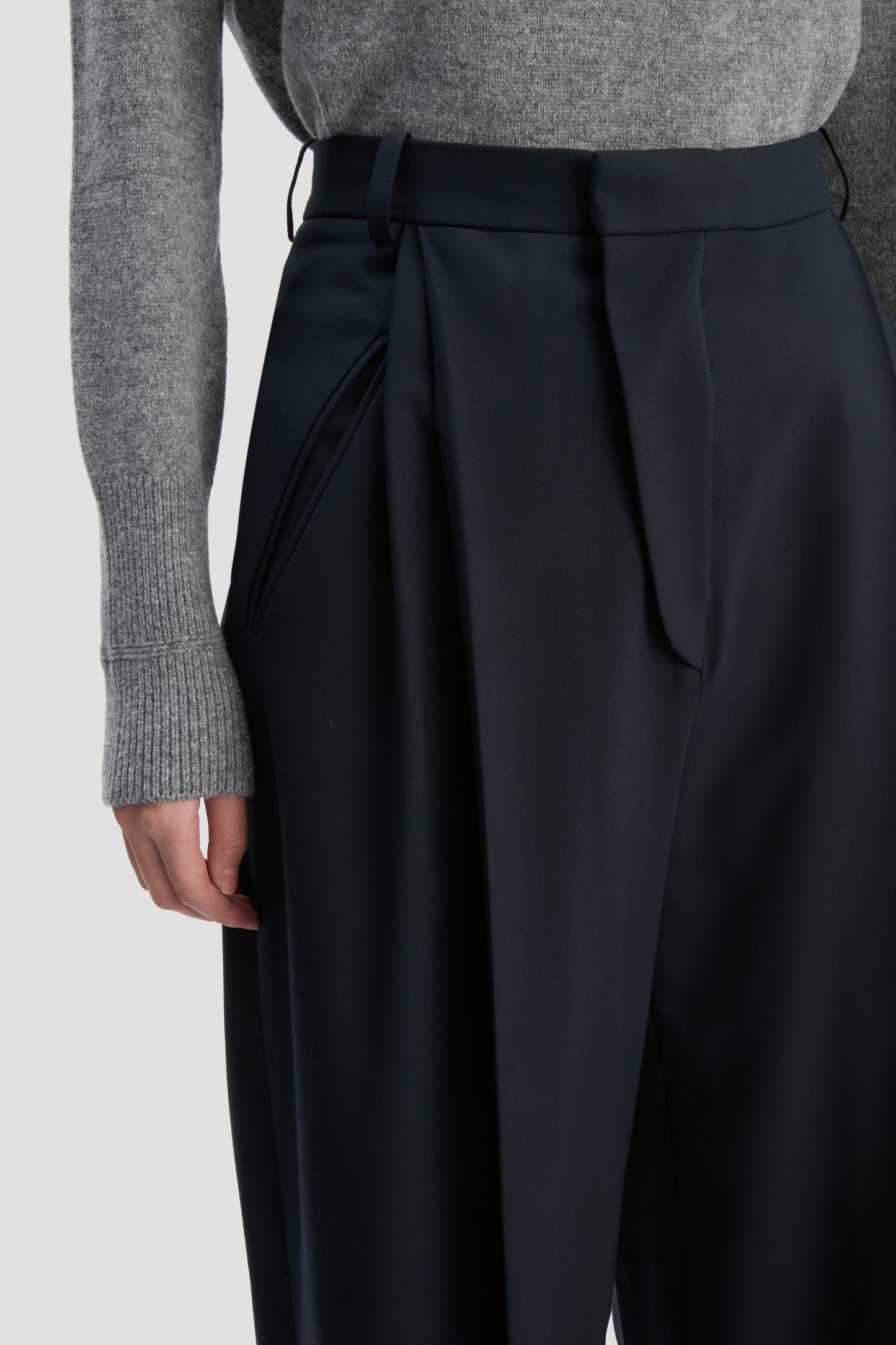 Wide Leg Trouser In Midnight
