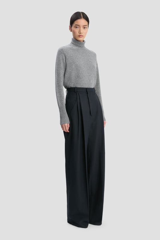 Wide Leg Trouser In Midnight