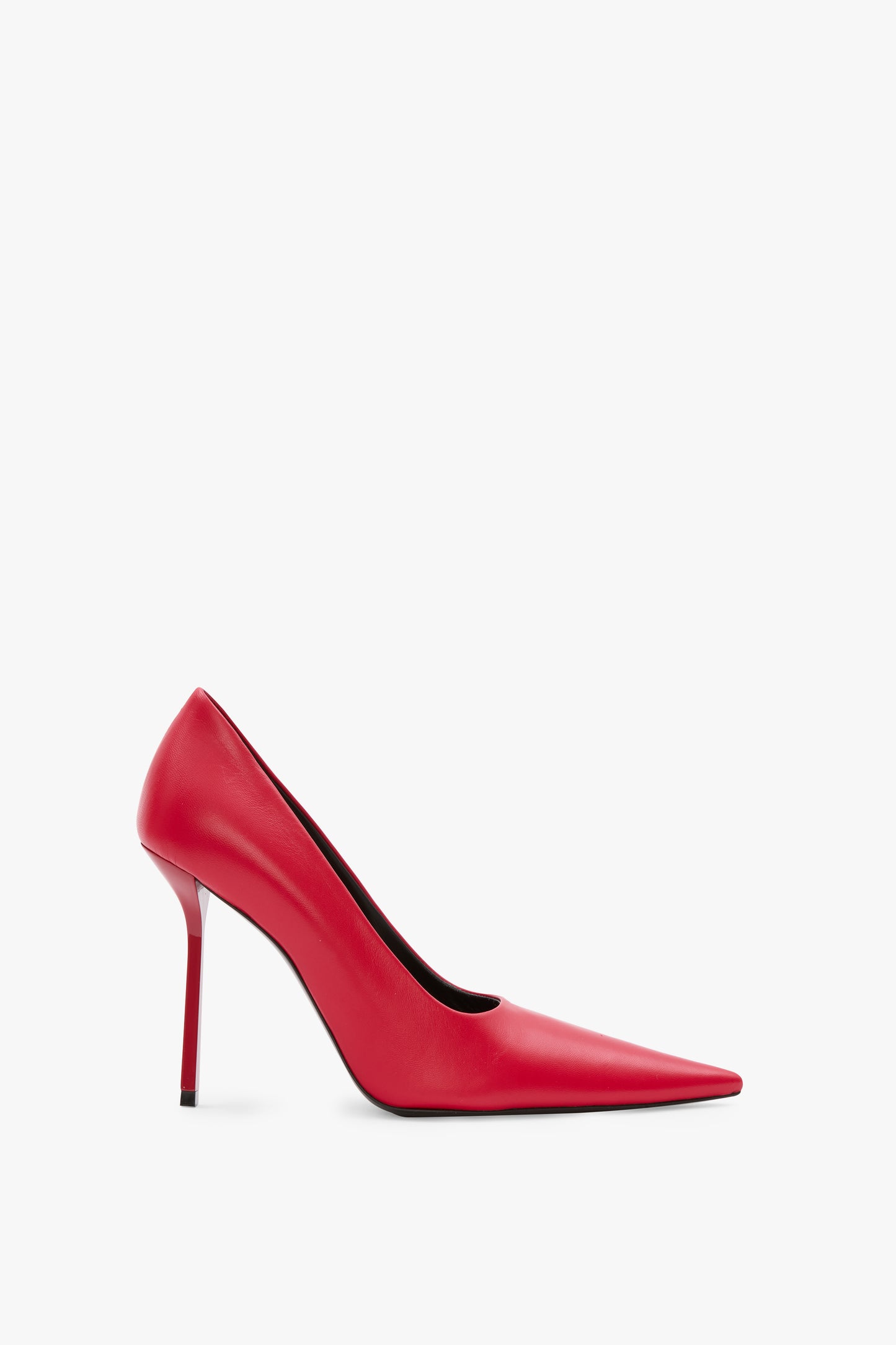 Victoria Stiletto Pump In Red Smooth Leather