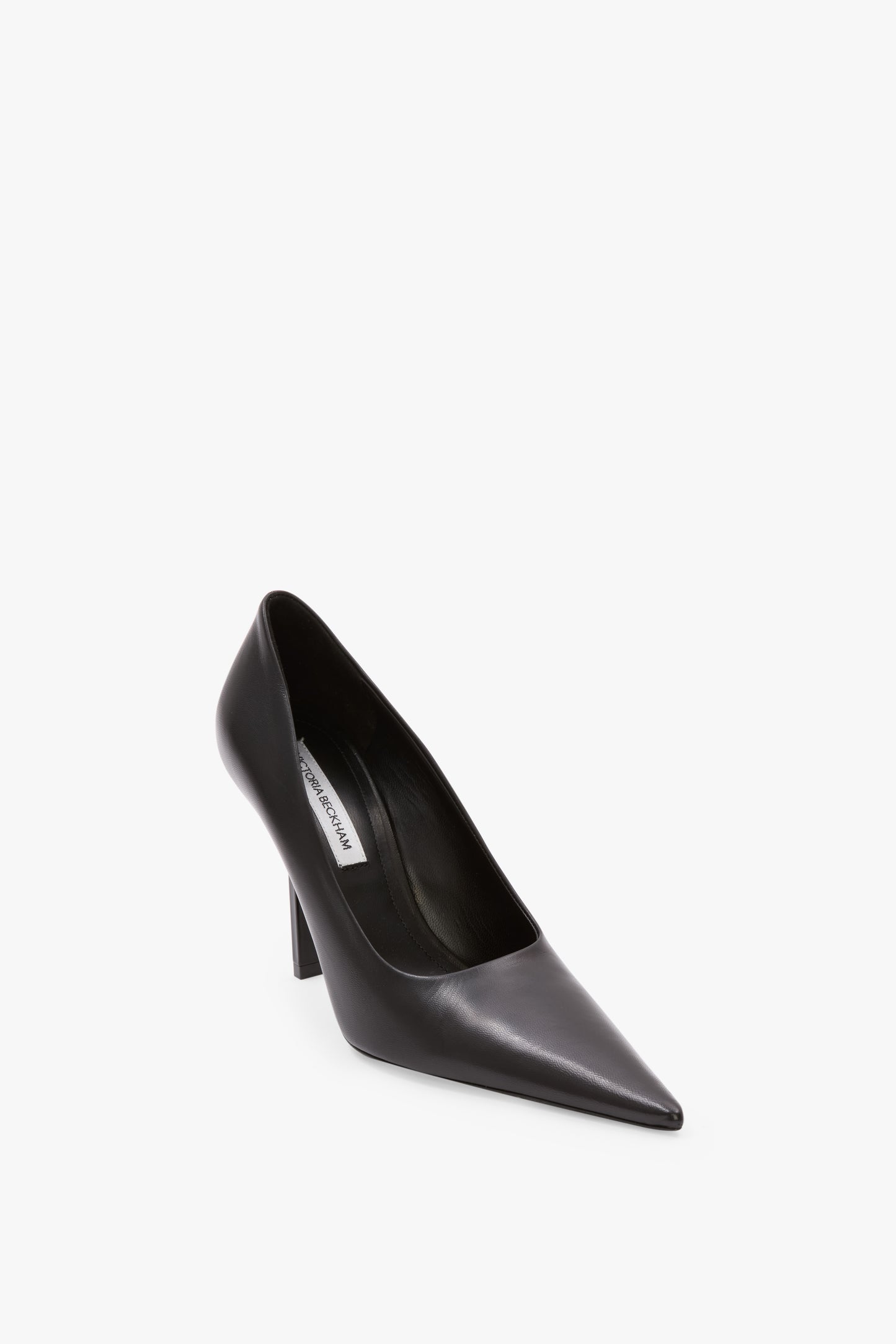 Victoria Stiletto Pump In Black Smooth Leather