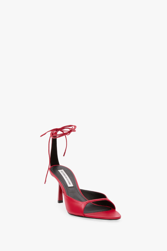 Eliza Stiletto Sandal In Red Leather