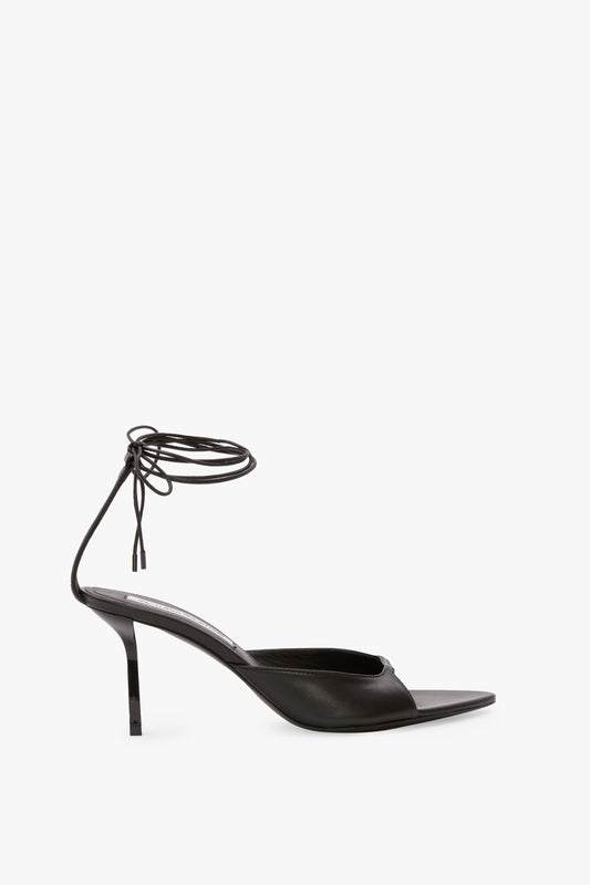 Eliza Stiletto Sandal In Black Leather