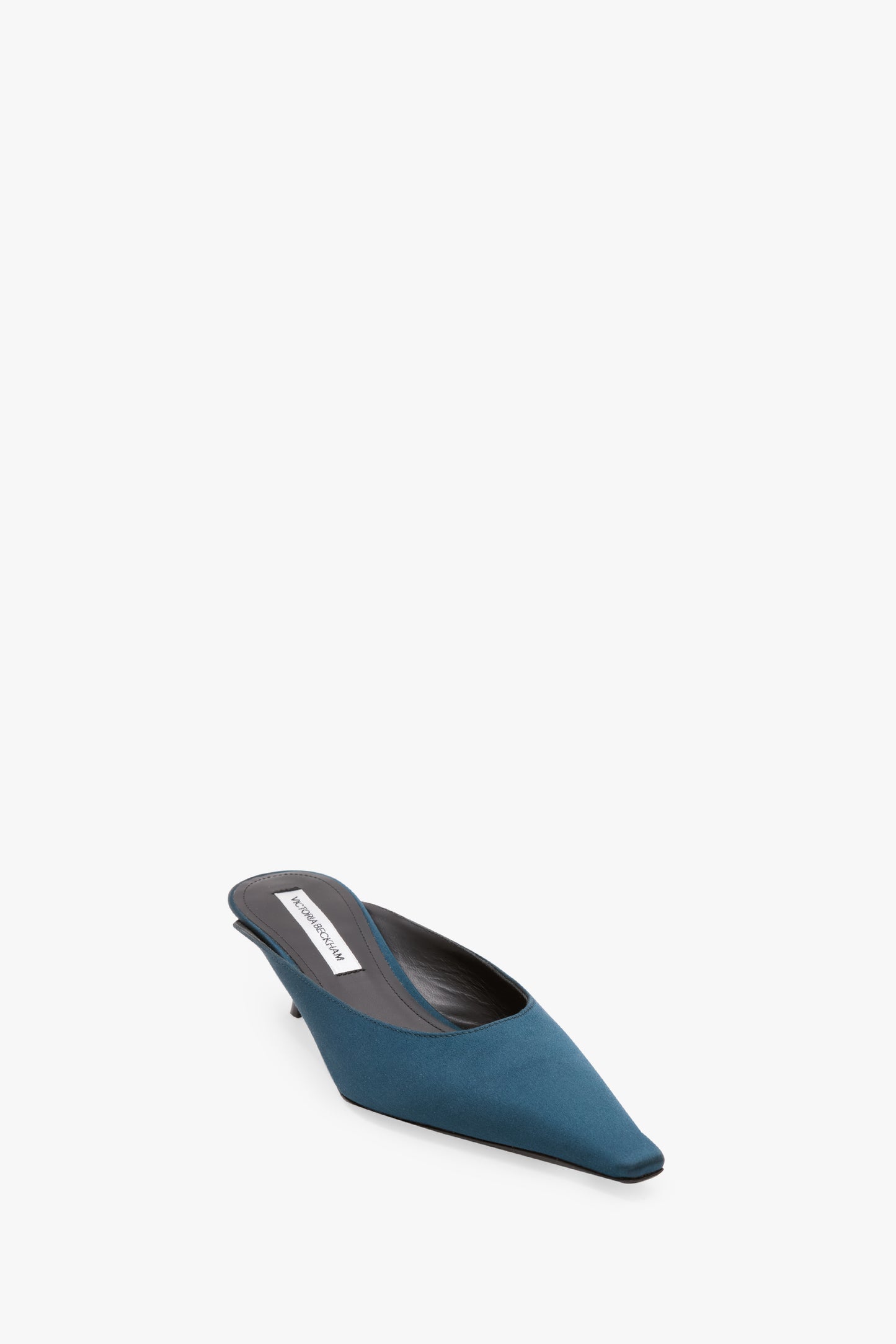 Sloan Mule In Teal Blue Satin