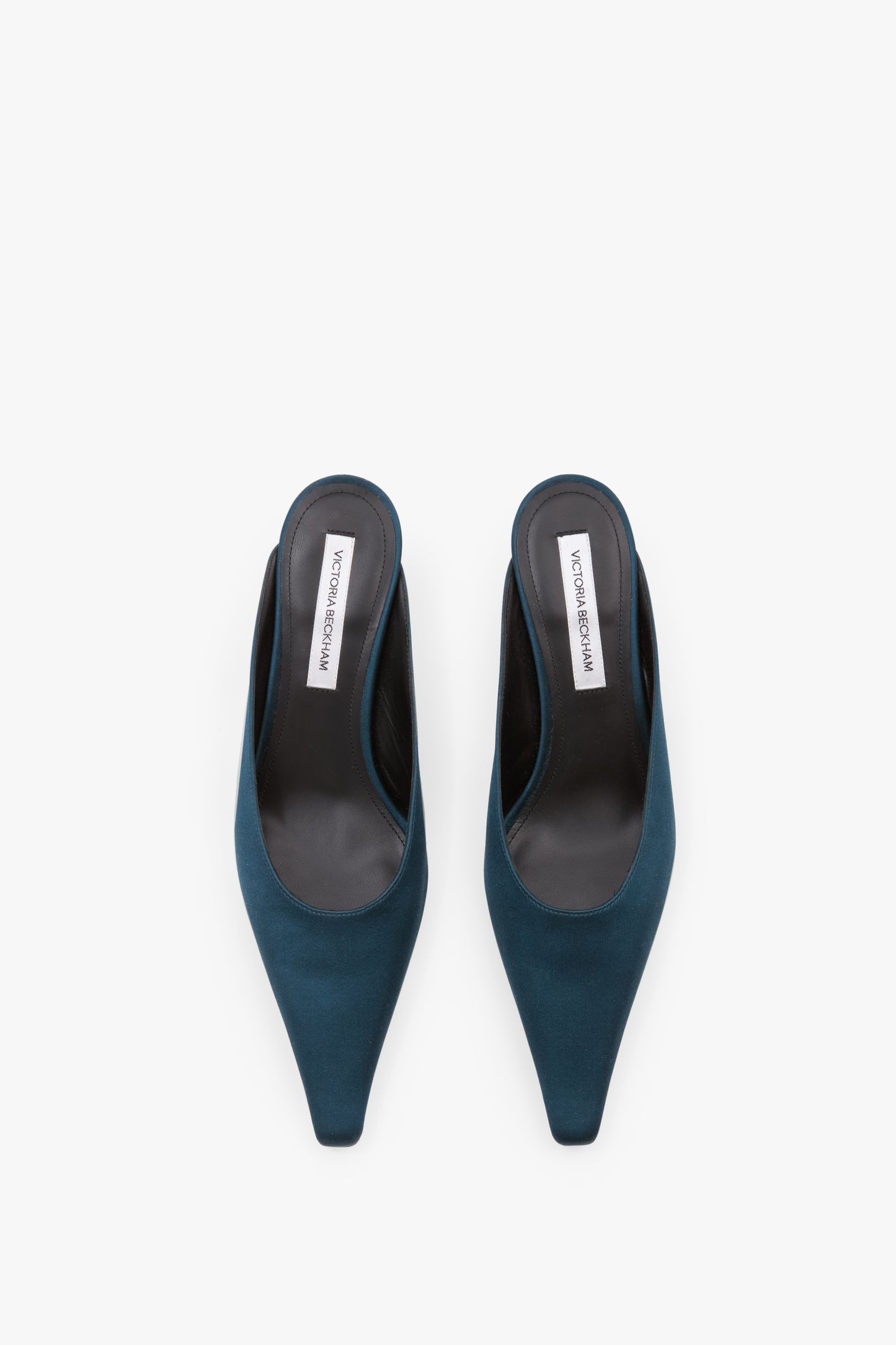 Sloan Mule In Teal Blue Satin