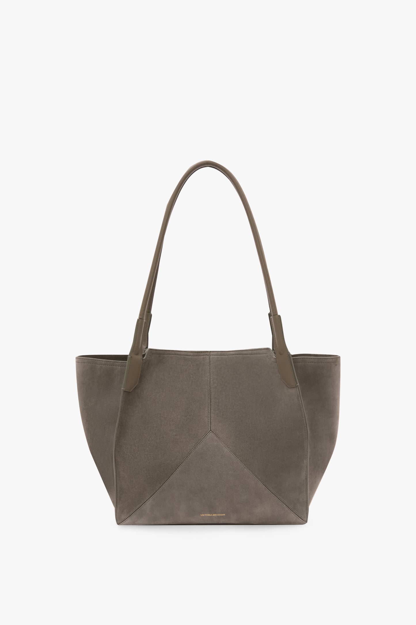 Victoria Tote In Pebble Grey Suede