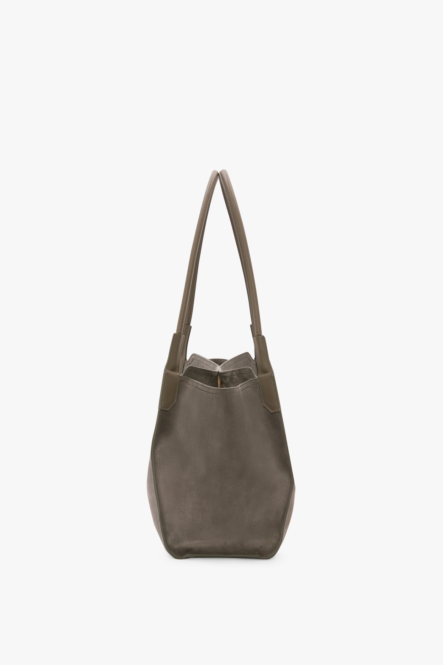 Victoria Tote In Pebble Grey Suede