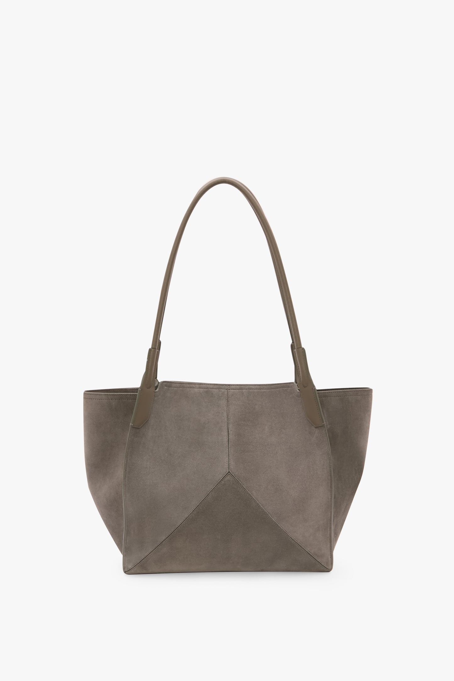 Victoria Tote In Pebble Grey Suede