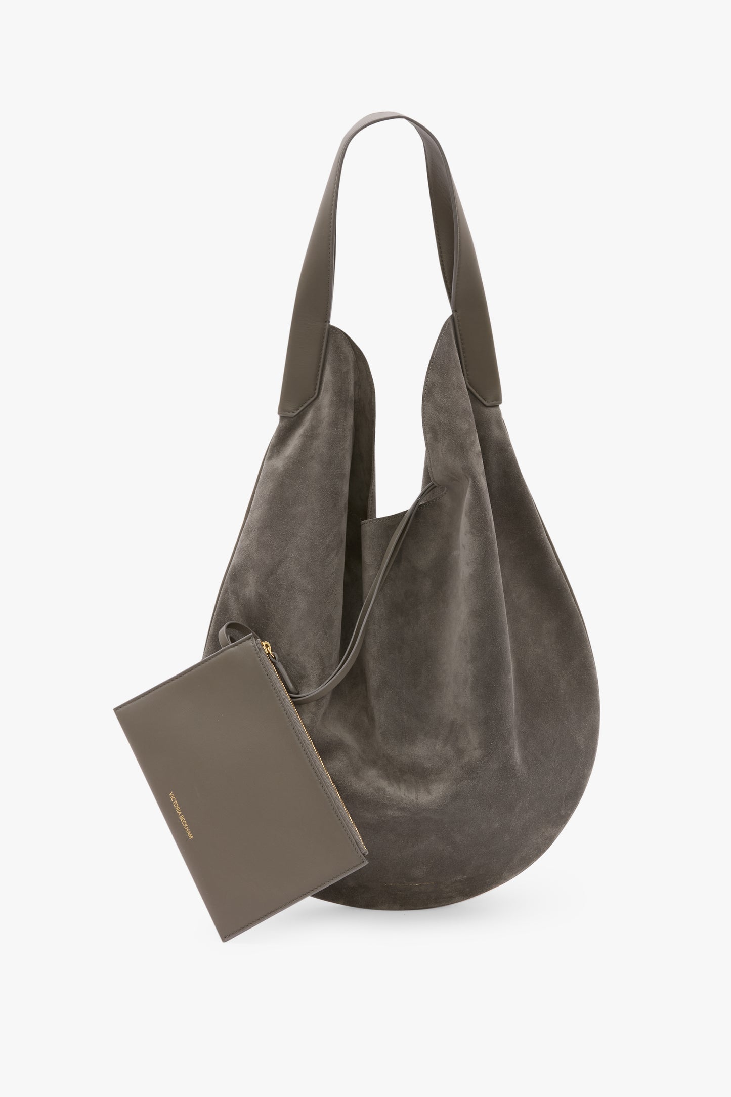 Soft Plié Hobo Bag In Pebble Grey Suede