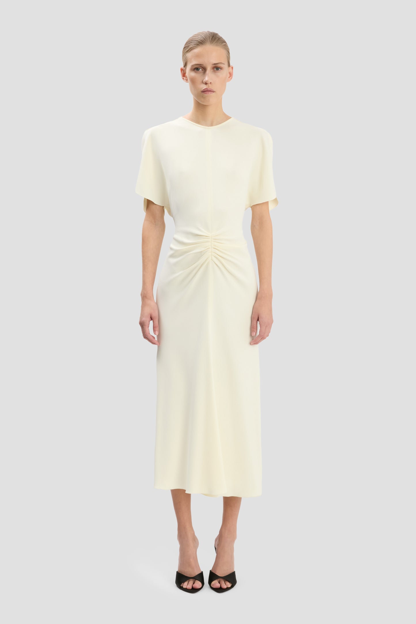 Bela Midi Dress In Bright Ivory
