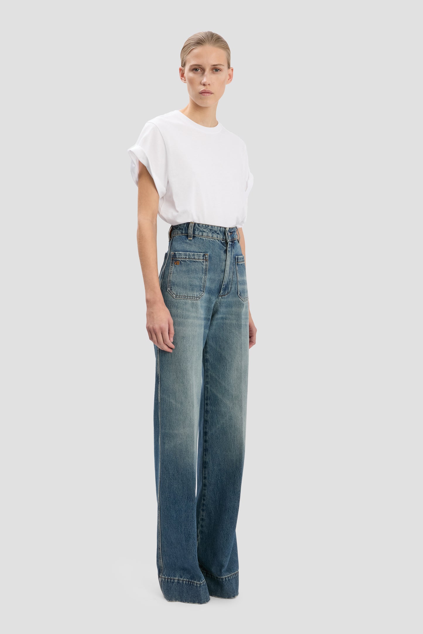 New Alina Stretch Jean In Worn Blue Wash