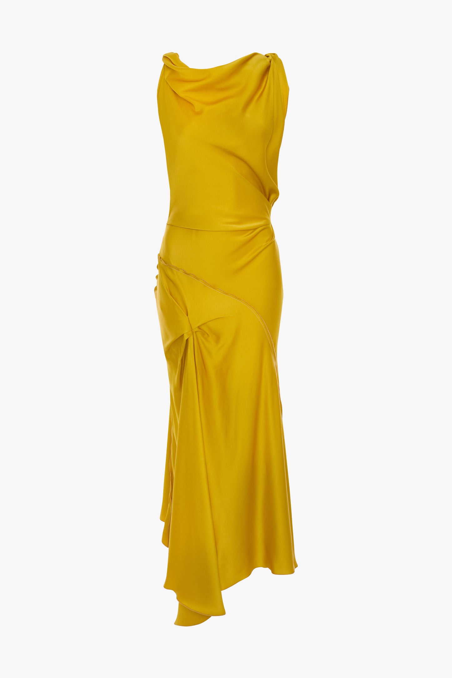 Posy Midi Dress In Sunset Yellow