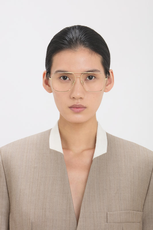 Fine Double Bridge Optical In Gold