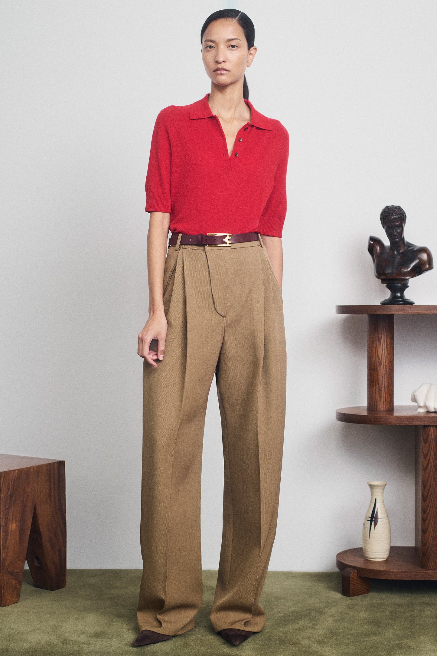 Charlee Trouser In Dark Camel