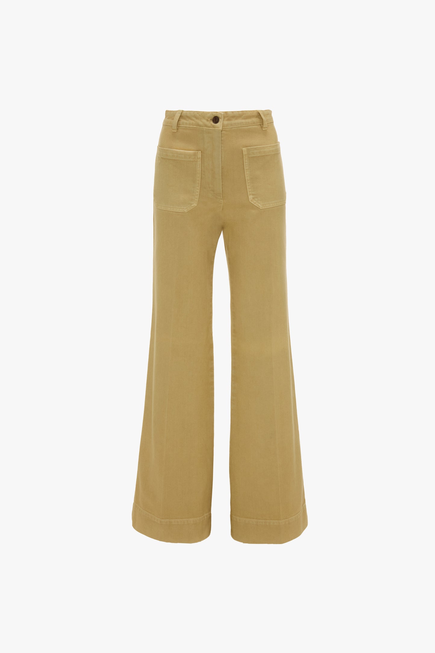 Alina High Waisted Long Jean In Butter Yellow