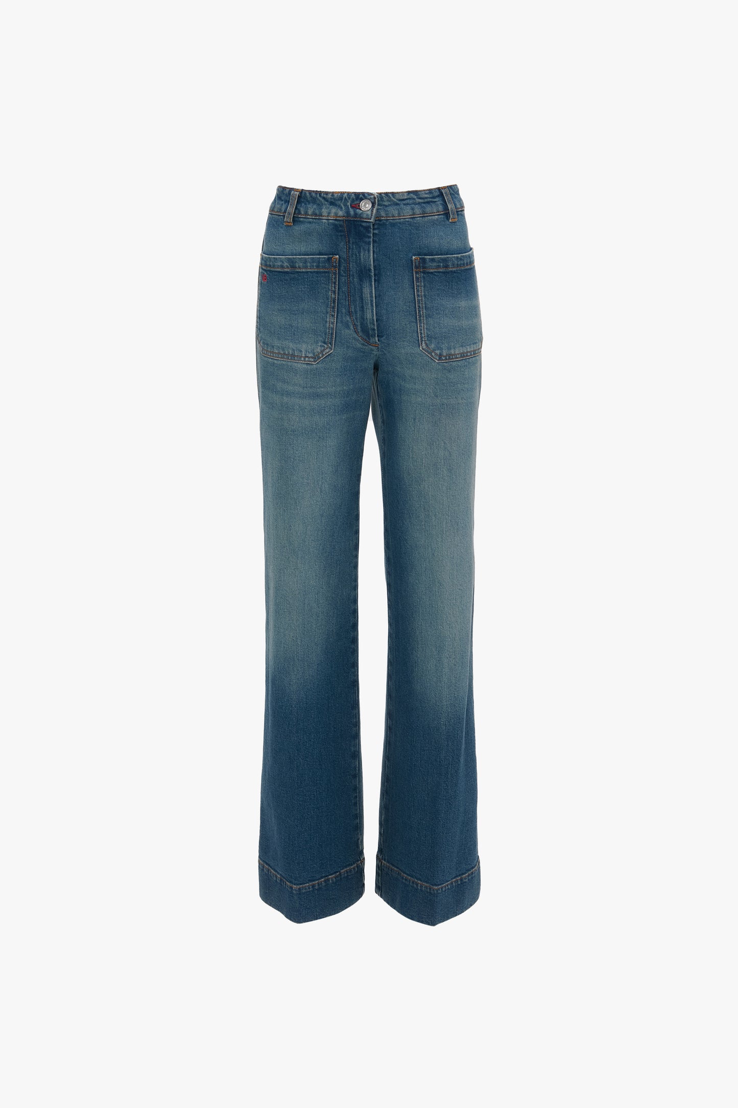 Alina Stretch High Waisted Jean In Mid Blue