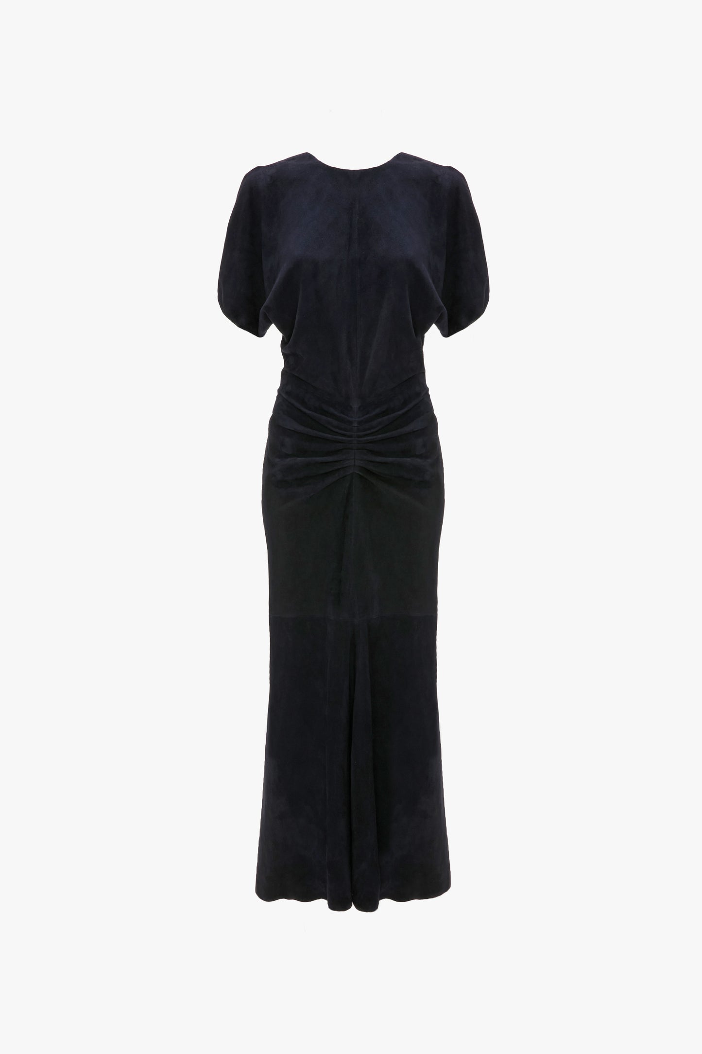 Bela Midi Dress In Navy Suede