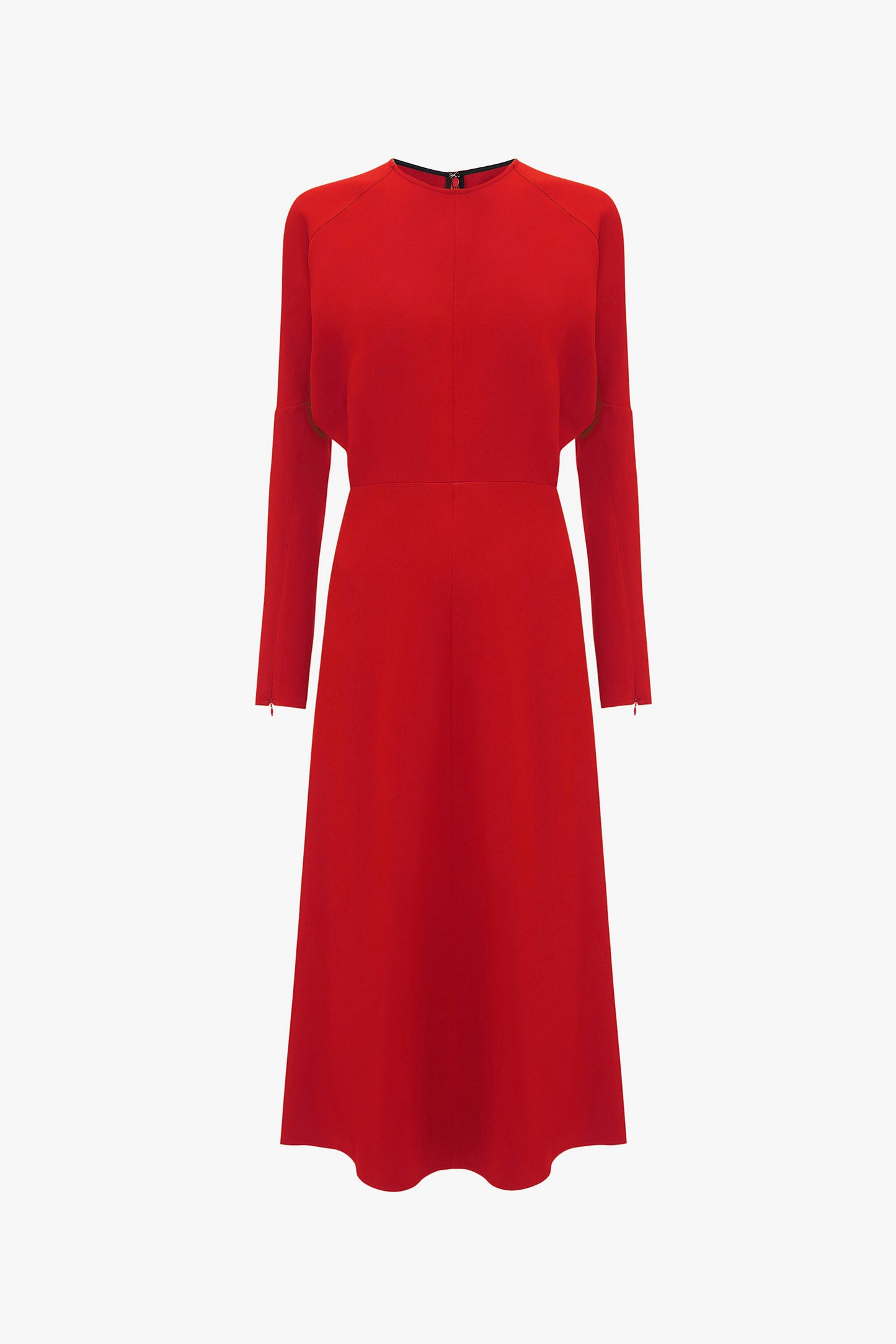 Dolman Midi Dress In Red