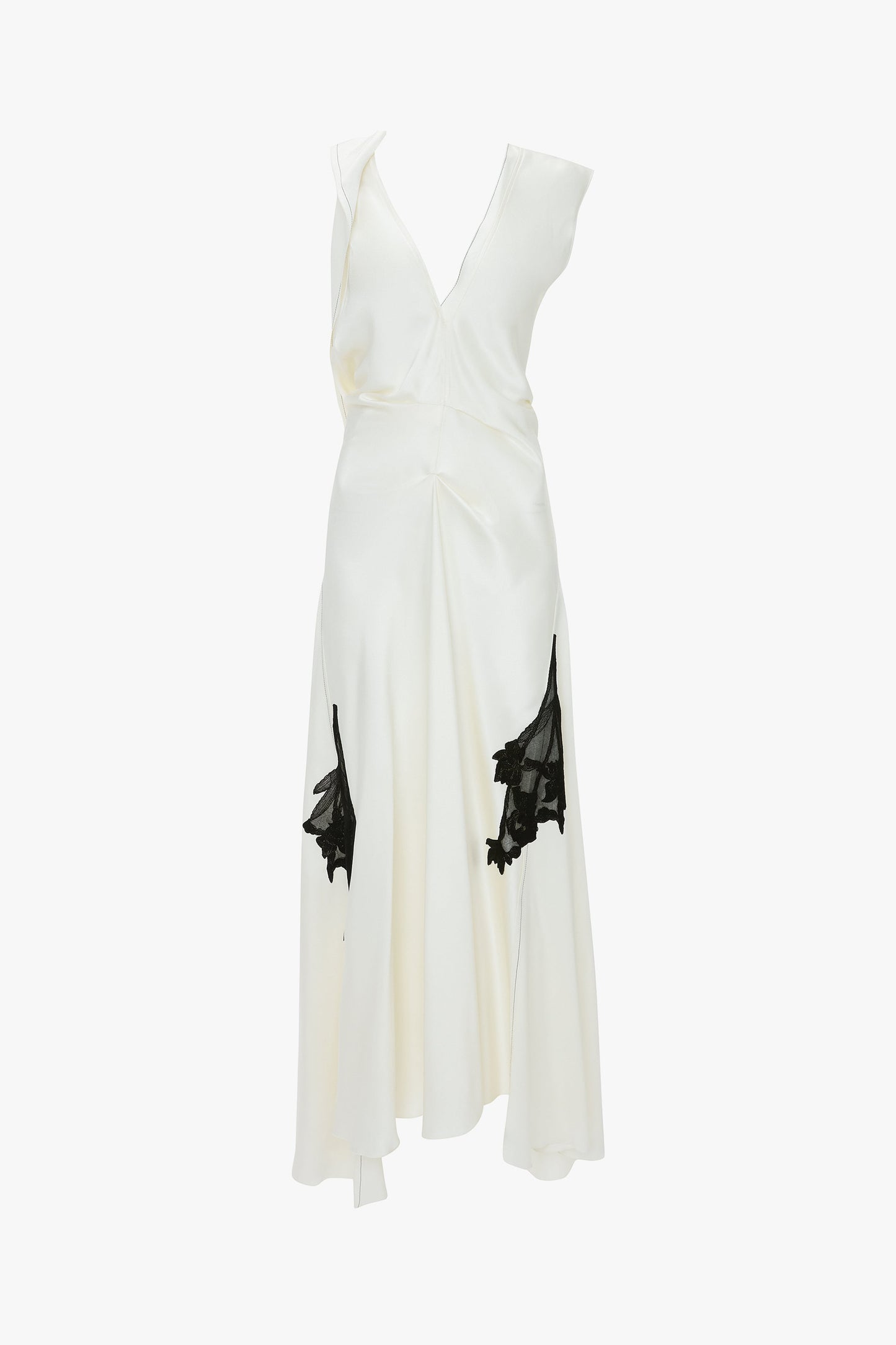 Draped Midi Dress In Ivory
