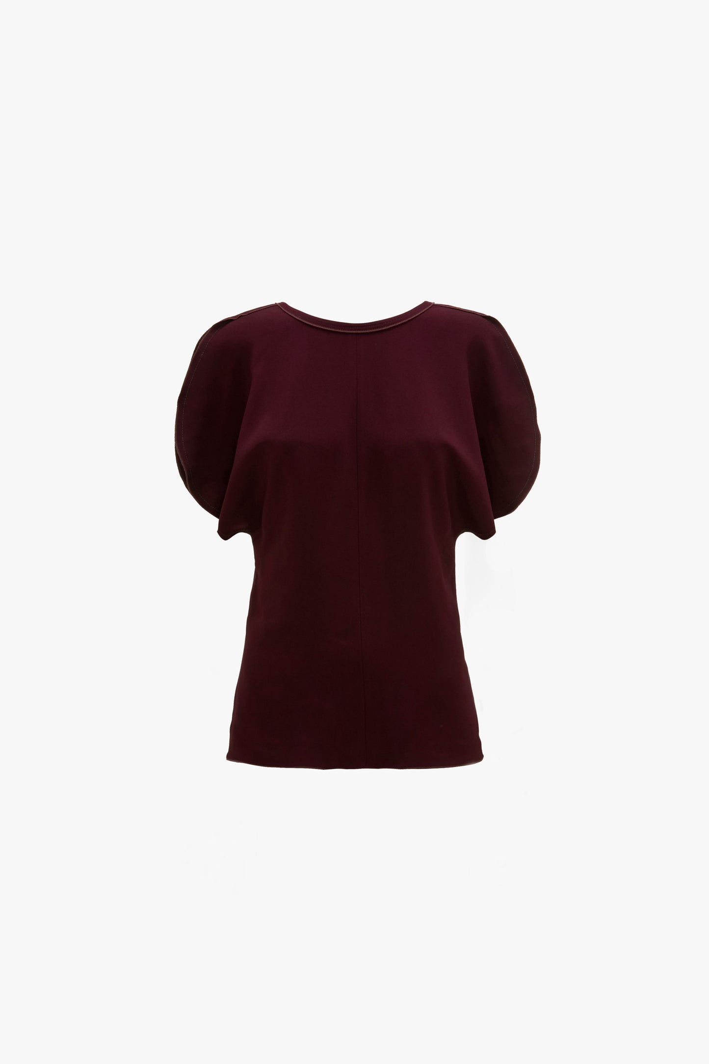Draped Sleeve Top In Merlot