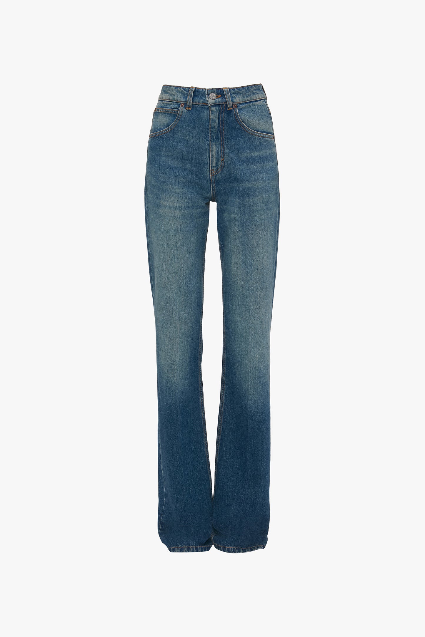 Julia Stretch High Waisted Jean In Mid Blue