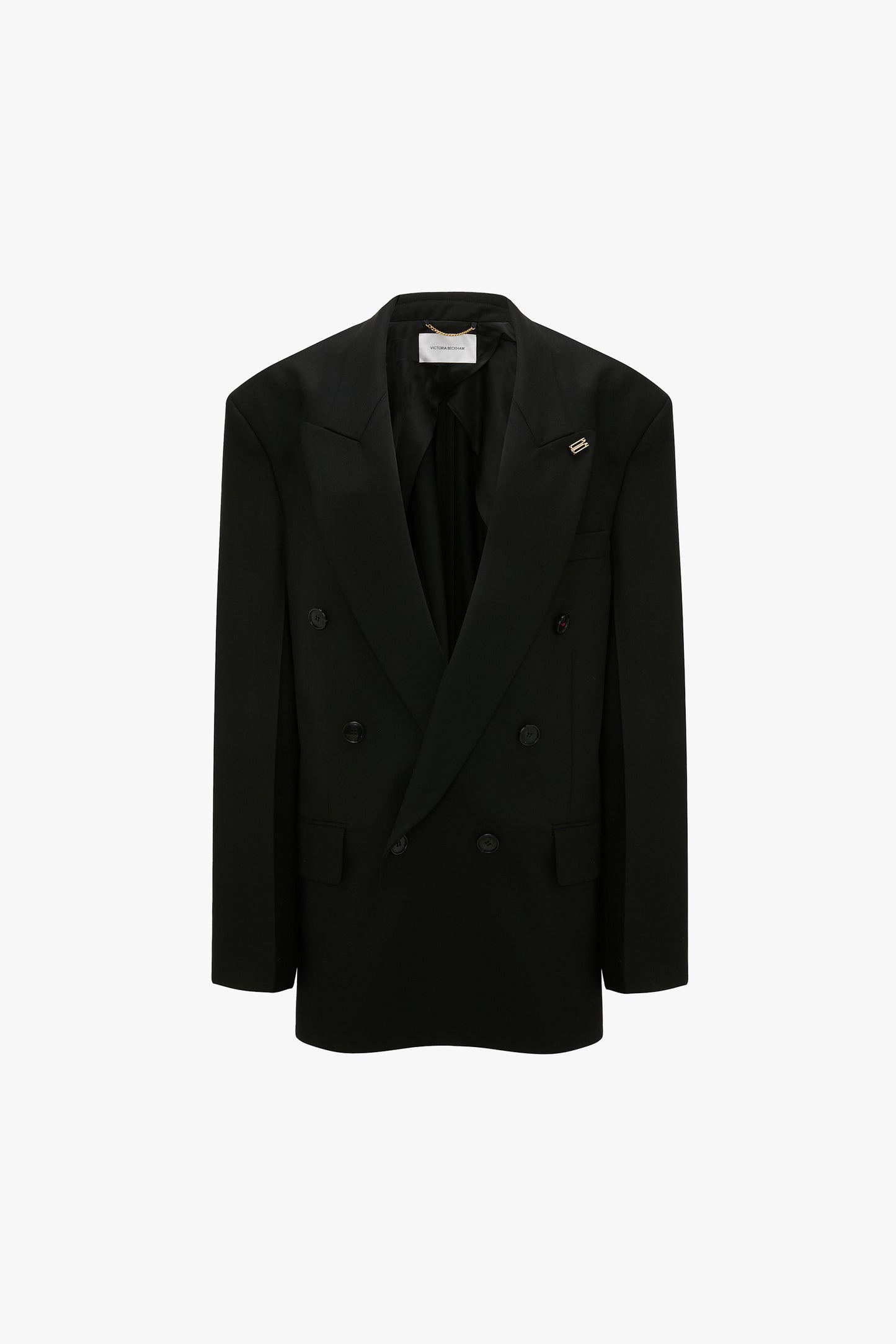 Relaxed Double Breasted Jacket In Black