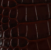 Dark Brown Croc Embossed Leather