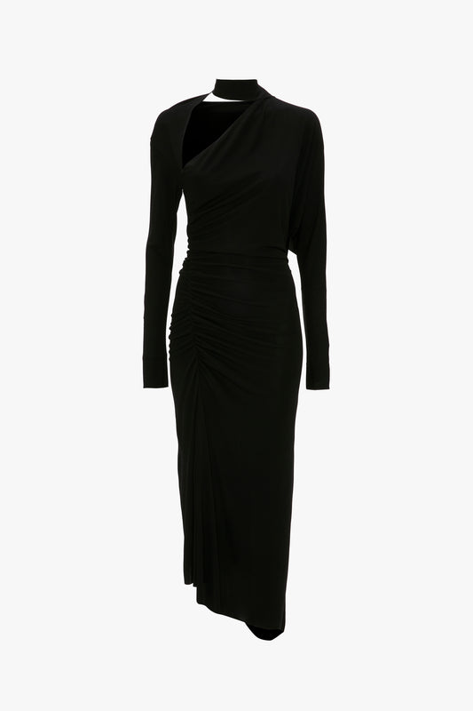 Long Sleeve Deep V-Neck Gown In Black – Victoria Beckham Inc