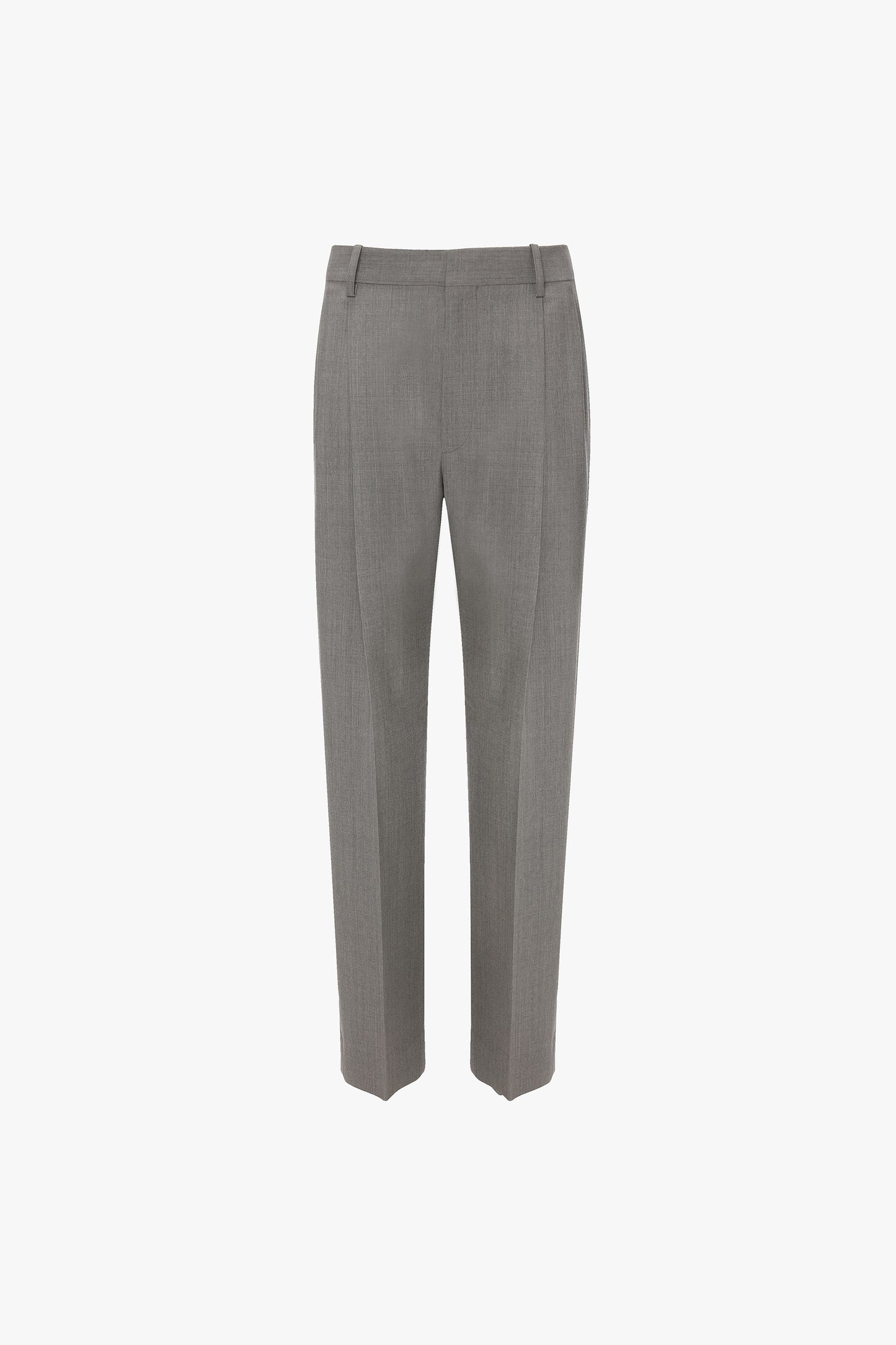 Straight Leg Trouser In Light Grey Melange