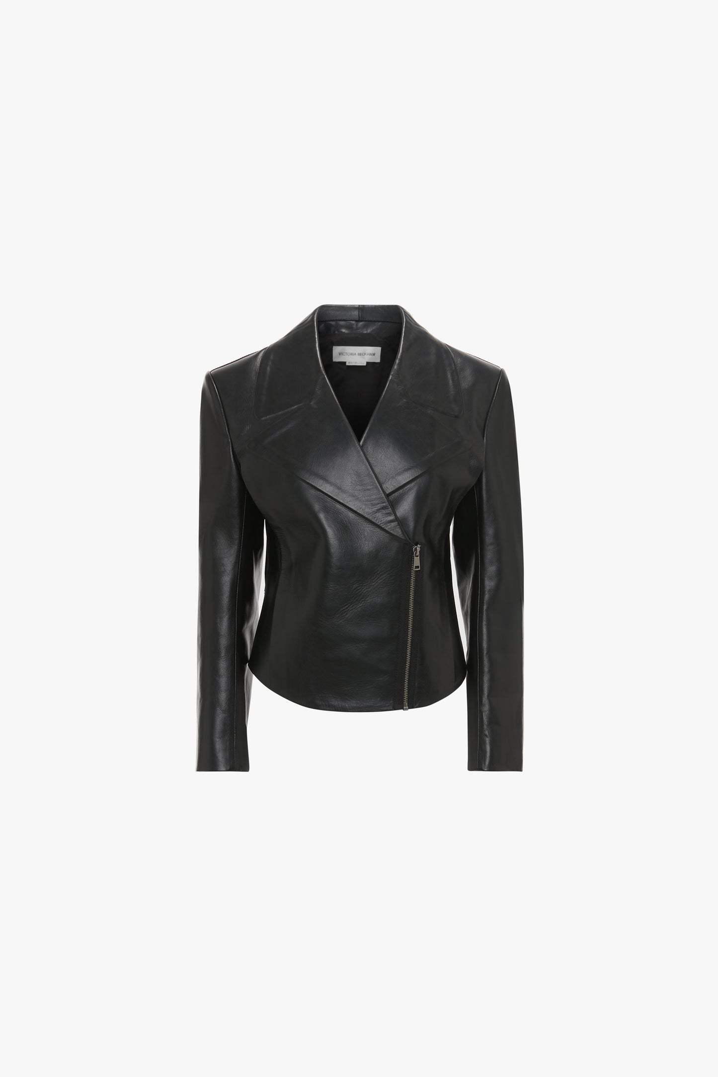 Leather Biker Jacket In Black
