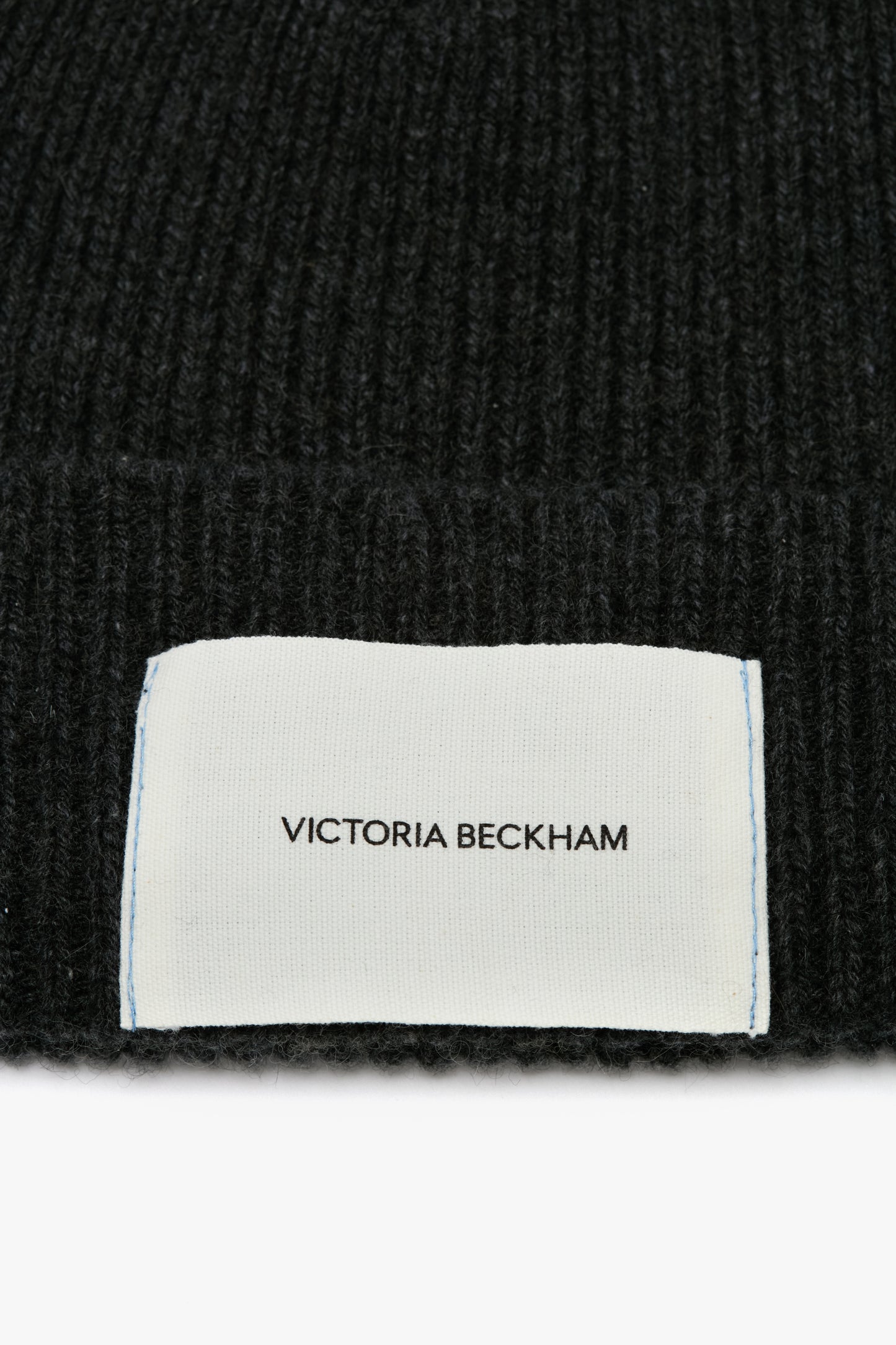 Logo Patch Beanie In Charcoal-Light Blue