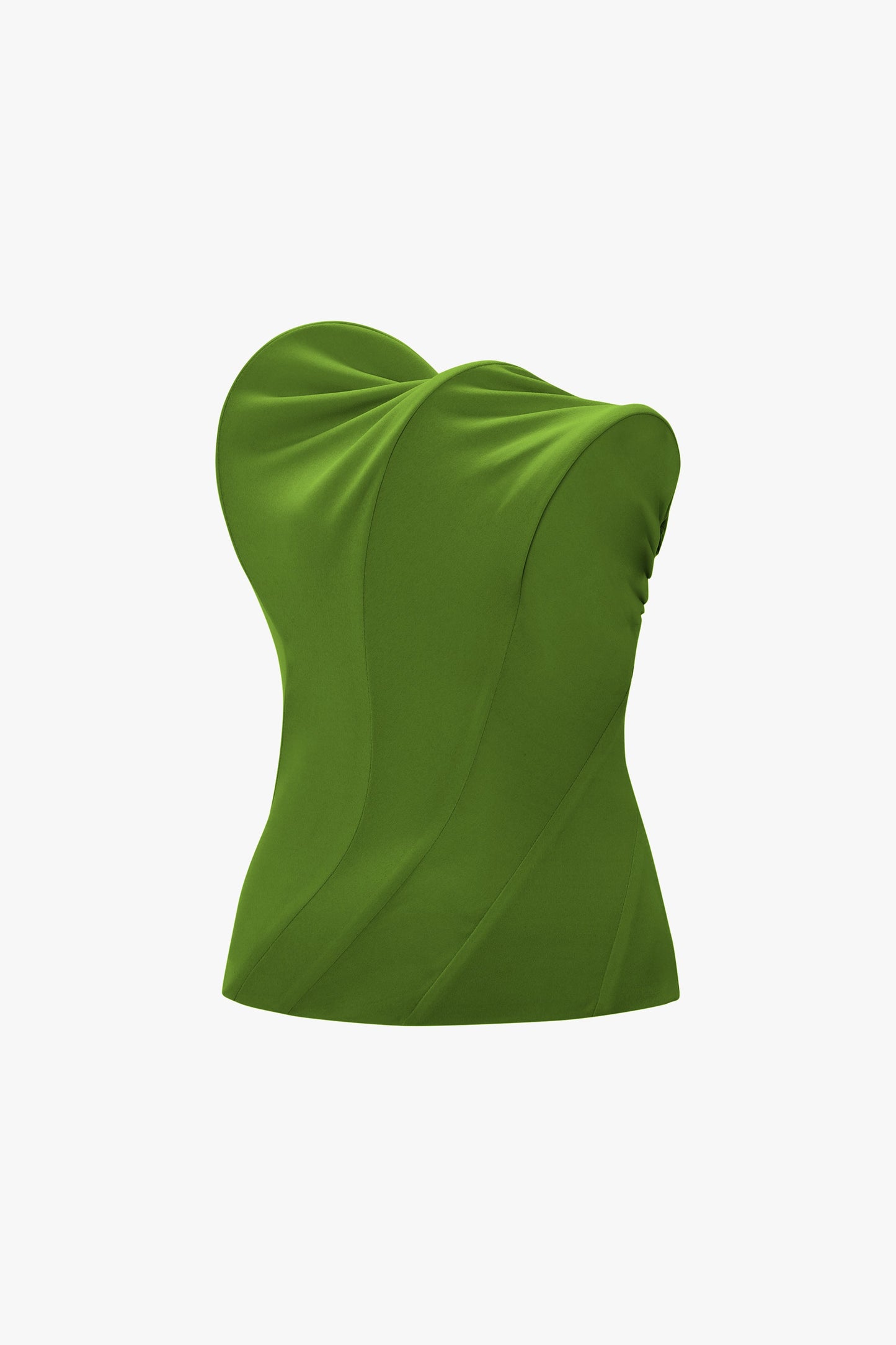 Strapless Wave Detail Top In Algae