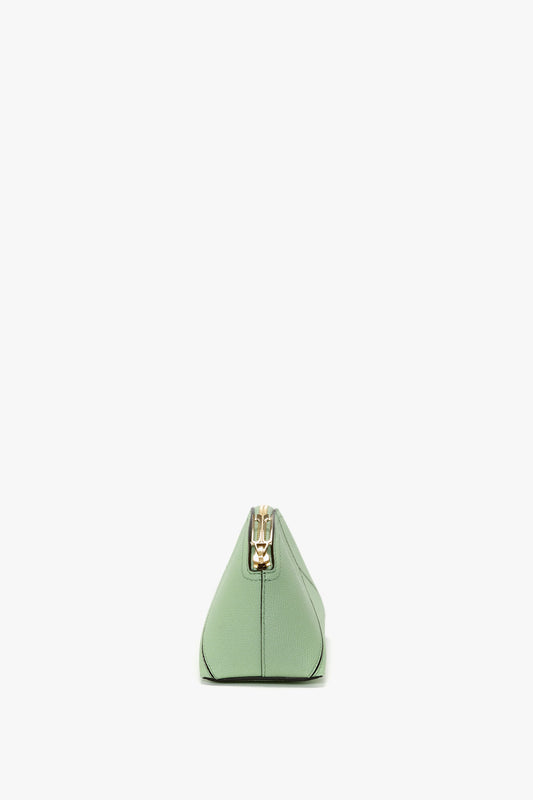 Victoria Mini Wash Bag In Jade Grained Leather