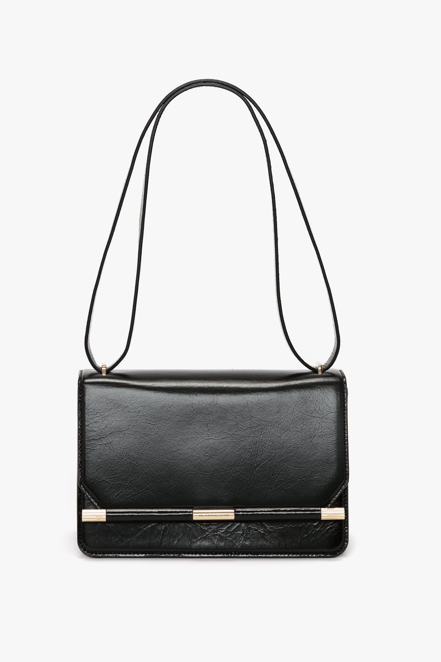 202 Crossbody Bag In Black Distressed Leather