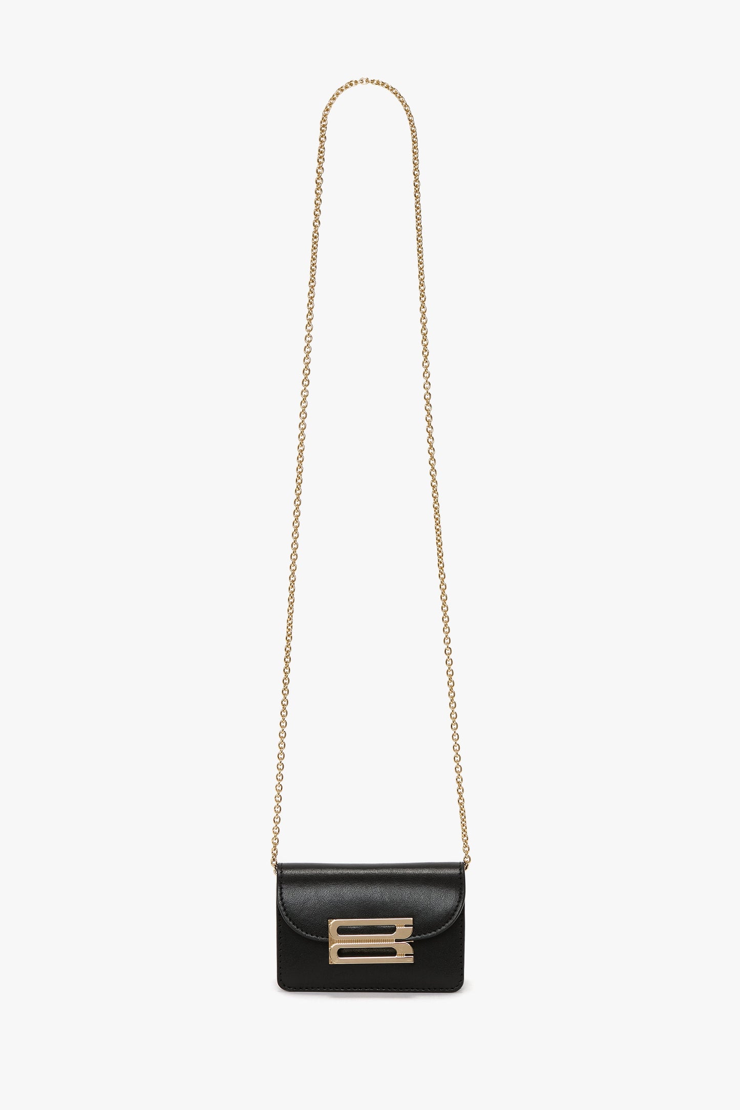 Micro Dorian Bag With Chain Strap In Black Smooth Leather