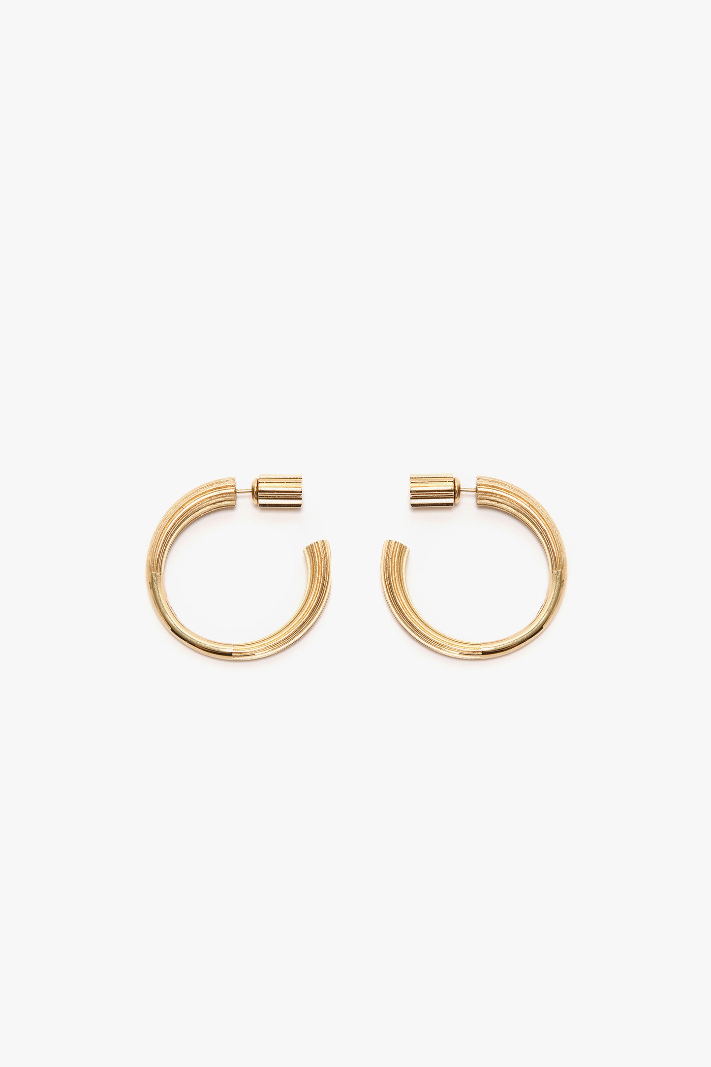 Cufflink Earrings In Light Gold