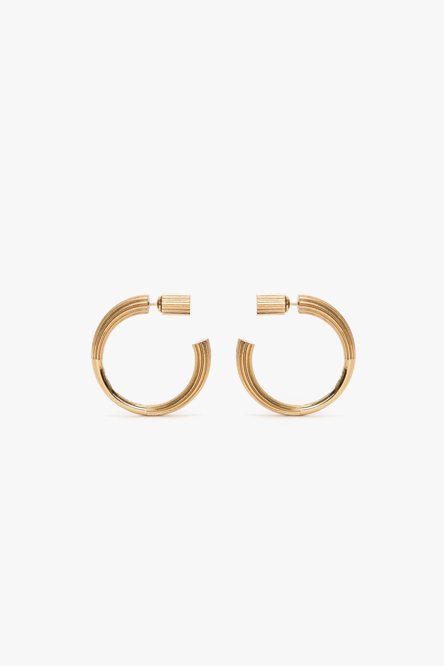 Cufflink Earrings In Light Gold