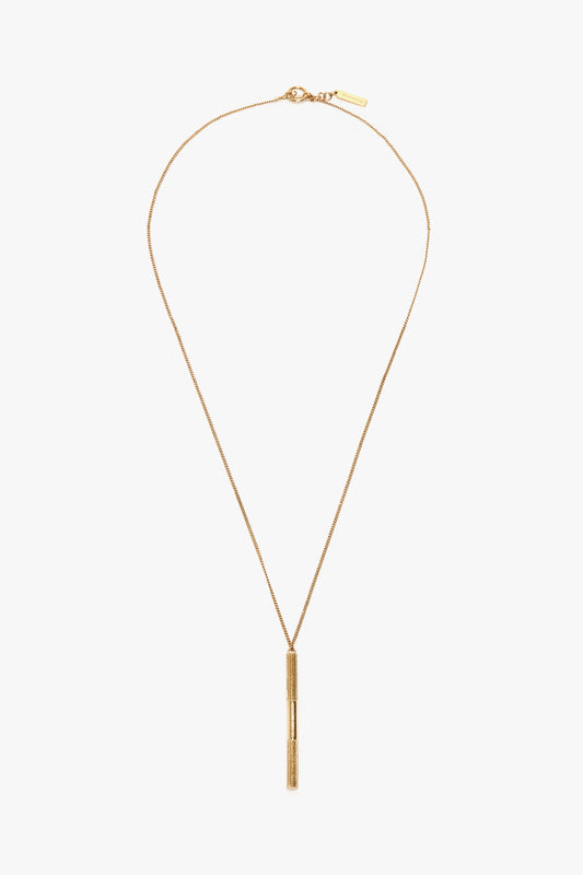 Cufflink Pendant Necklace In Light Gold