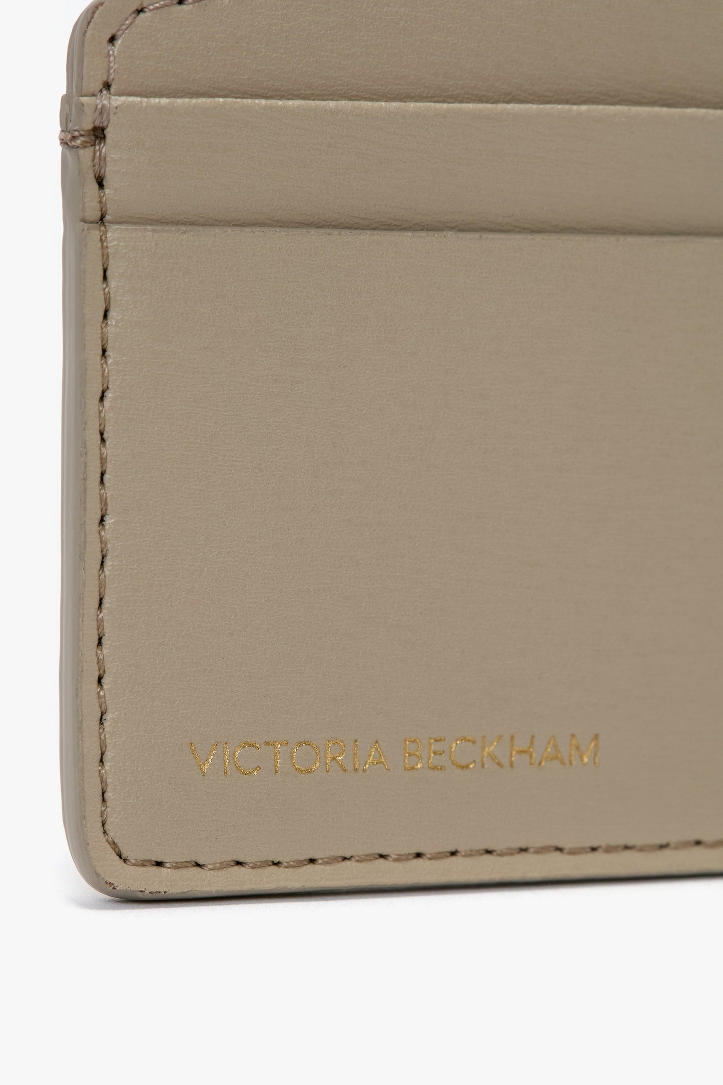 Victoria Card Holder In Taupe Grained Leather