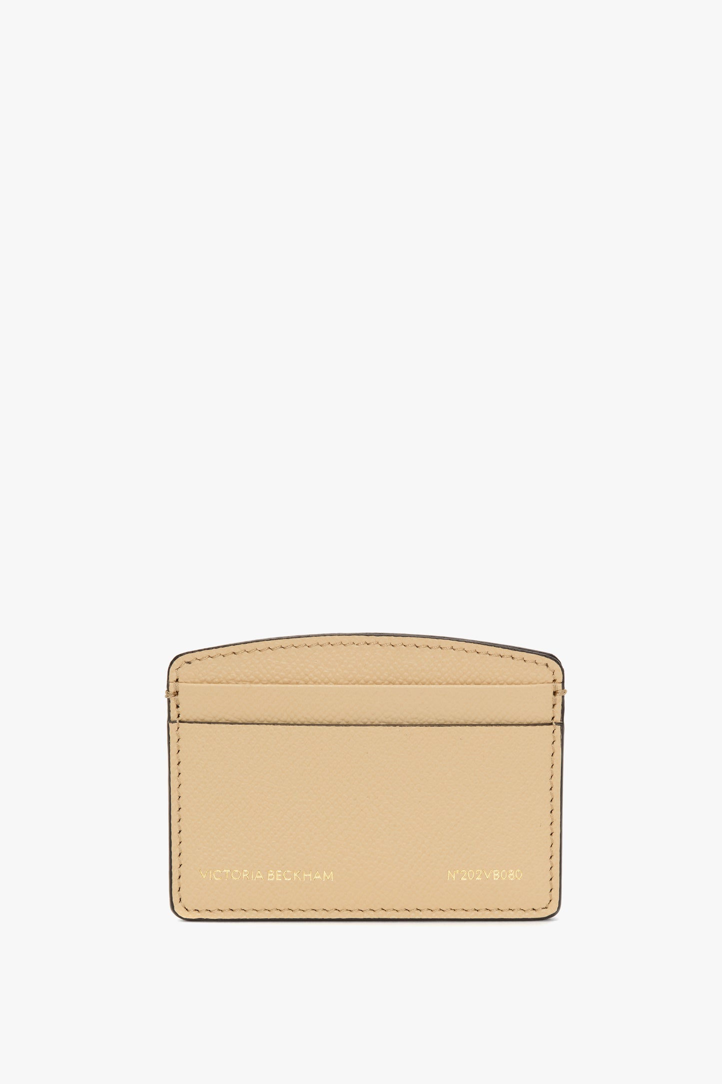 Victoria Card Holder In Peach Grained Leather